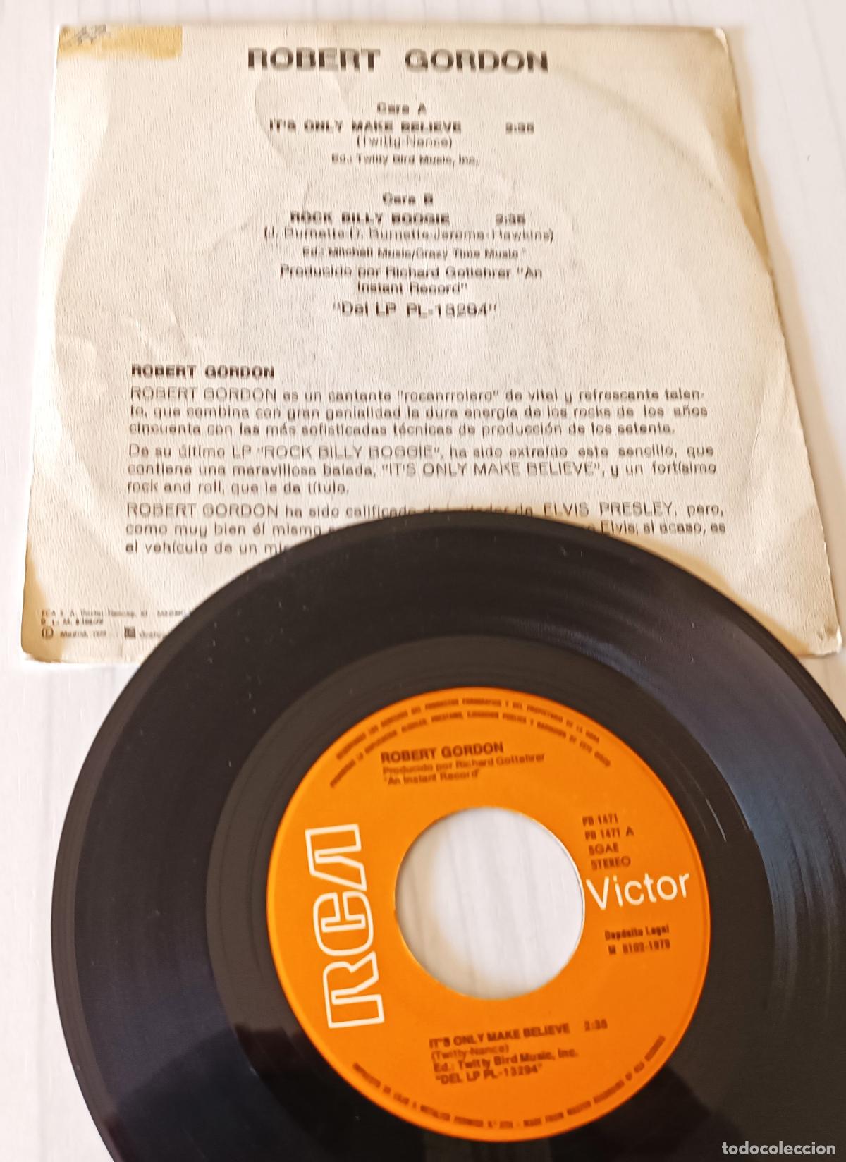 Discos de vinilo: ROBERT GORDON - IT&acute;S ONLY MAKE BELIEVE RCA - 1979 - Foto 2