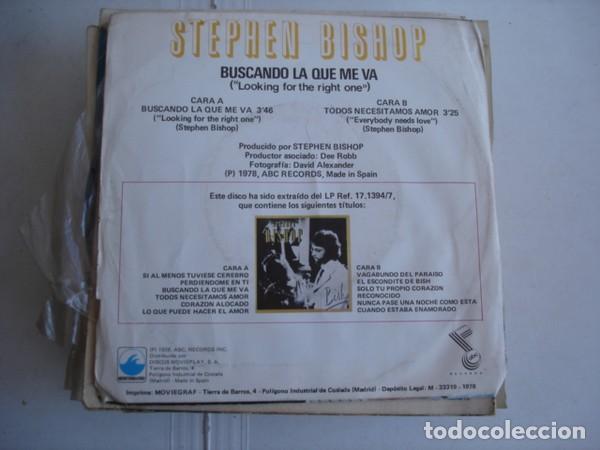 Discos de vinilo: Stephen Bishop &lrm;&ndash; Buscando La Que Me Va = Looking For The Right One - Foto 2