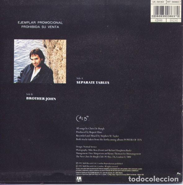 Discos de vinilo: Chris de Burgh &lrm;&ndash; Separate Tables - Foto 2