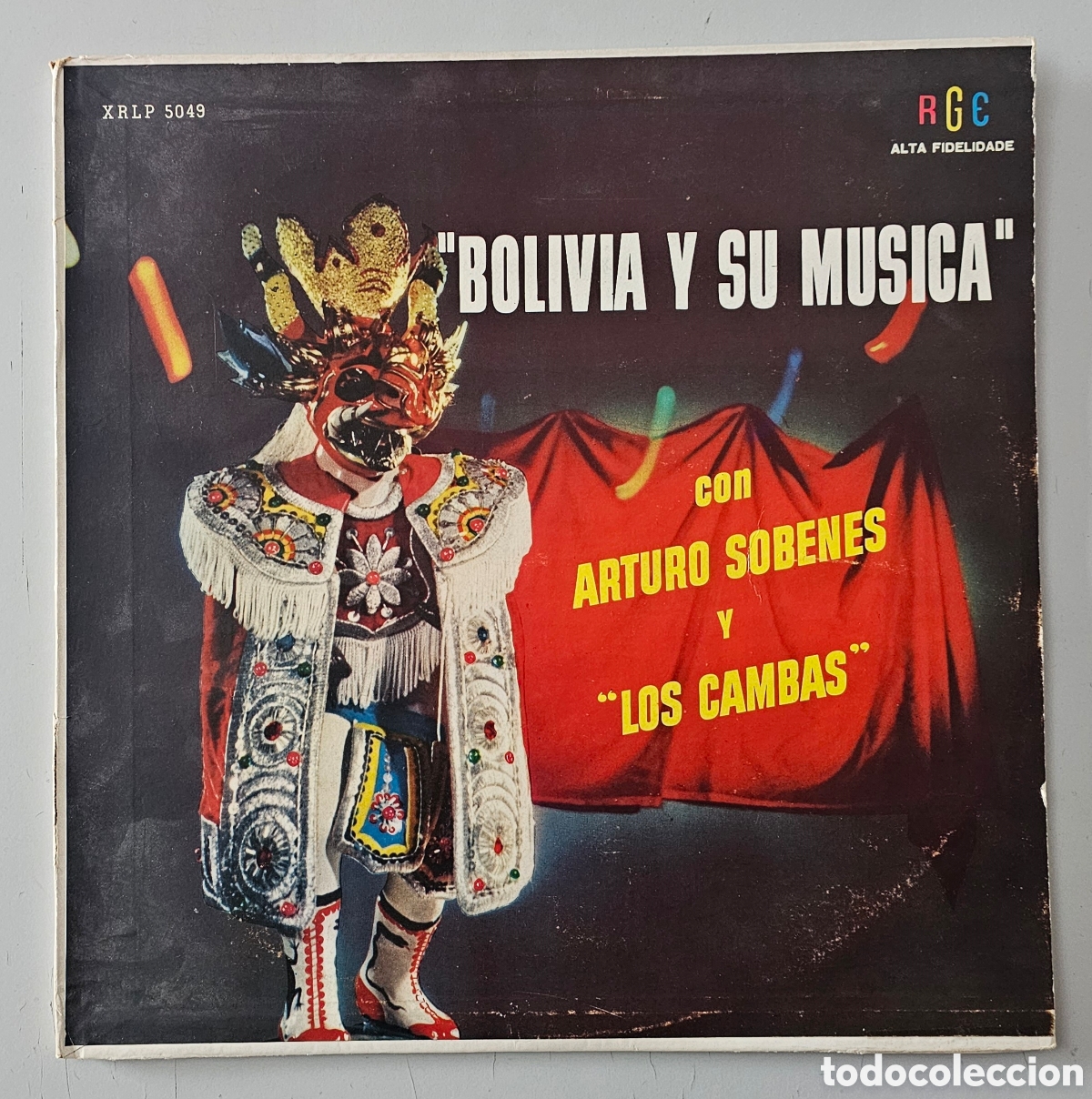 Vinyl records: LP ARTURO SOBENES Y LOS CAMBAS - Bolivia y su m&uacute;sica (Brasil - RGE - 19??) Folk Quechua Huayno