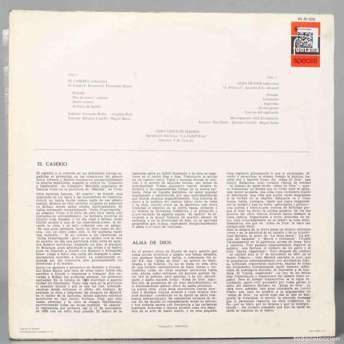 Discos de vinilo: LP. EL CASERIO. ALMA DE DIOS. TORROBA - Foto 2