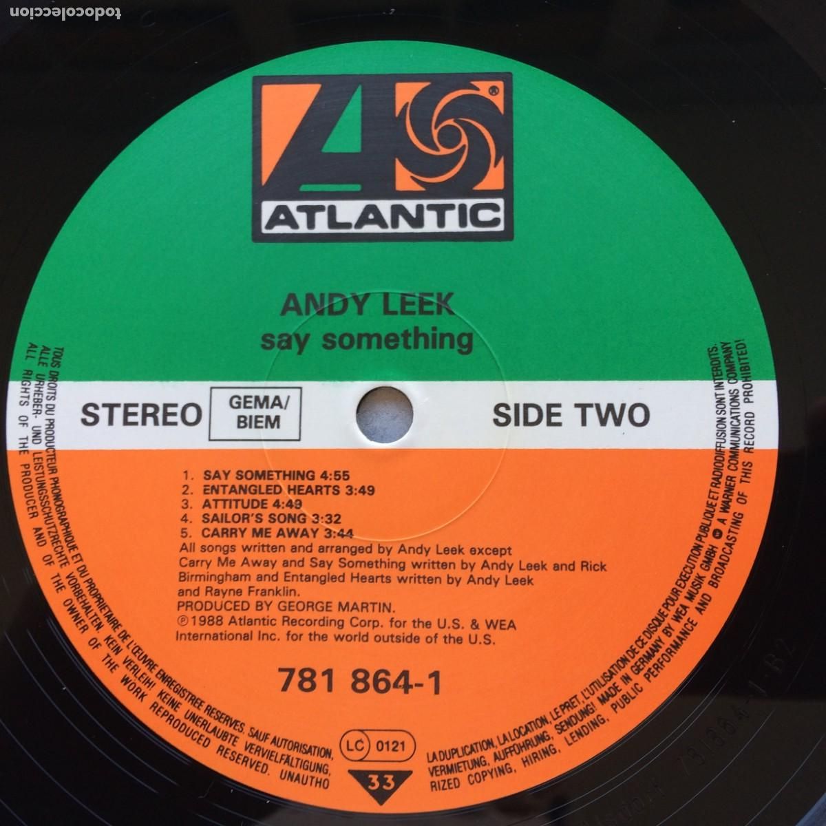 Discos de vinilo: Andy Leek &ndash; Say Something Germany 1988 Atlantic - Foto 6
