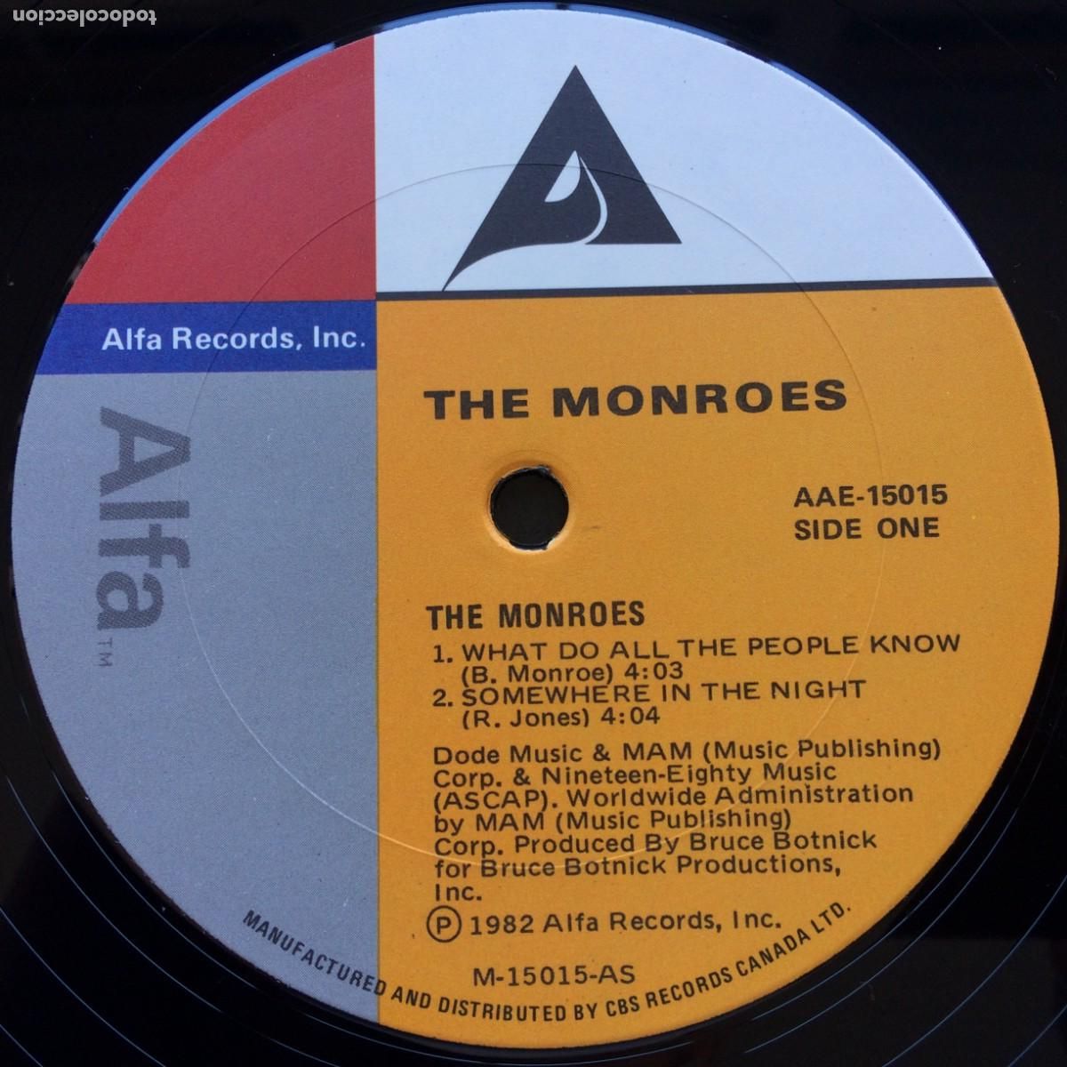 Discos de vinilo: The Monroes &lrm;&ndash; The Monroes Canada 1982 Alfa - Foto 3