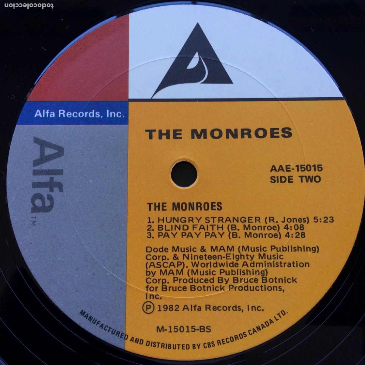 Discos de vinilo: The Monroes &lrm;&ndash; The Monroes Canada 1982 Alfa - Foto 4