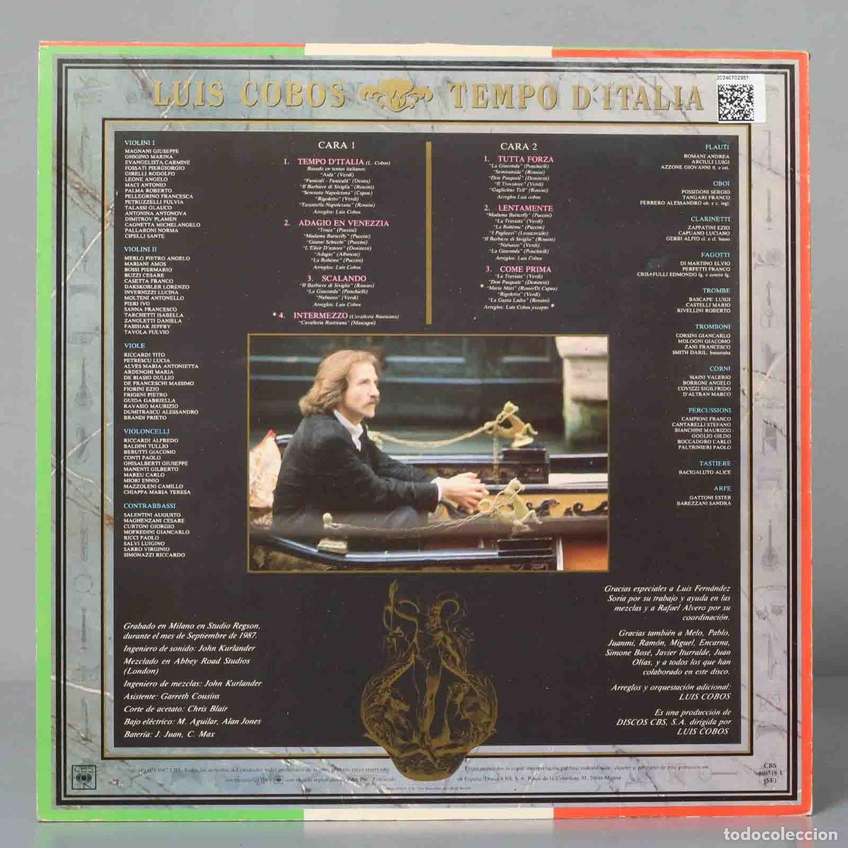 Discos de vinilo: LP. LUIS COBOS. TEMPO D&acute;ITALIA - Foto 2