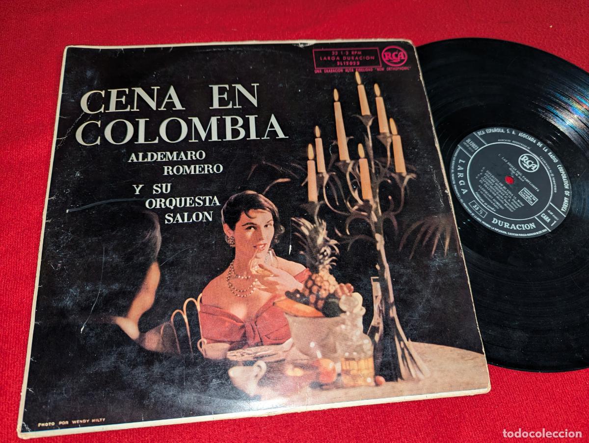 Vinyl records: ALDEMARO ROMERO Y SU ORQUESTA SALON Cena en Colombia LP 195? RCA ESPA&Ntilde;A SPAIN LATIN