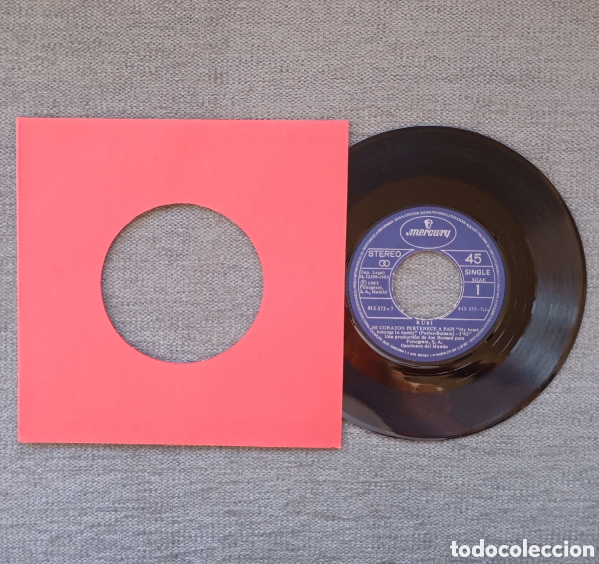 Discos de vinilo: Rubi. Mi Coraz&oacute;n Pertenece A Papi/ No Te Conozco Muchacho. Single 7&rdquo;, a&ntilde;o 1983. - Foto 1