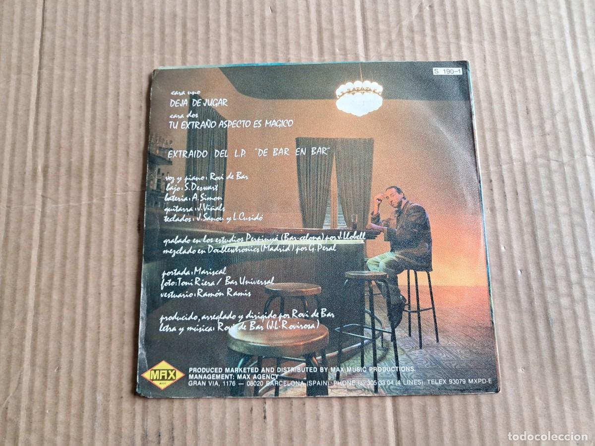 Discos de vinilo: ROVI DE BAR - DEJA DE JUGAR SINGLE 1987 - Foto 3