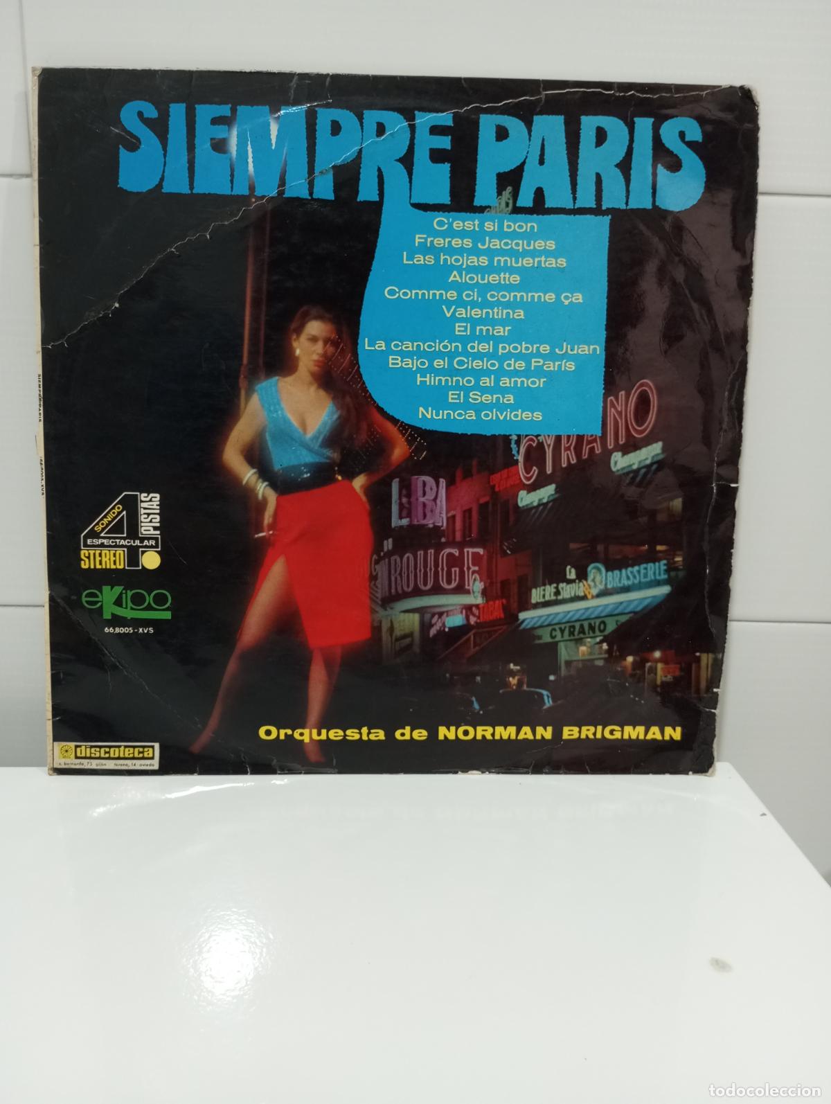 Discos de vinilo: SIEMPRE PARIS ORQUESTA NORMAN BRIGMAN - Foto 1