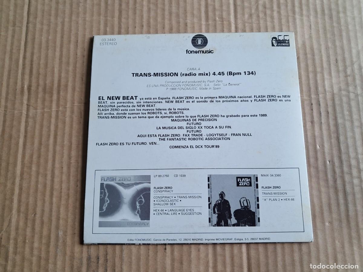 Discos de vinilo: FLASH ZERO - TRANS MISSION SINGLE PROMOCIONAL 1989 E.B.M. - Foto 3