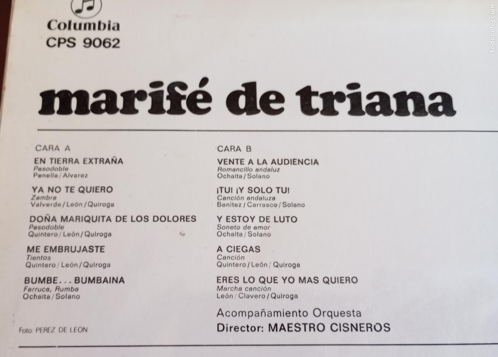 Discos de vinilo: MARIFE DE TRIANA - LP - 1980 - NUEVO. - Foto 2