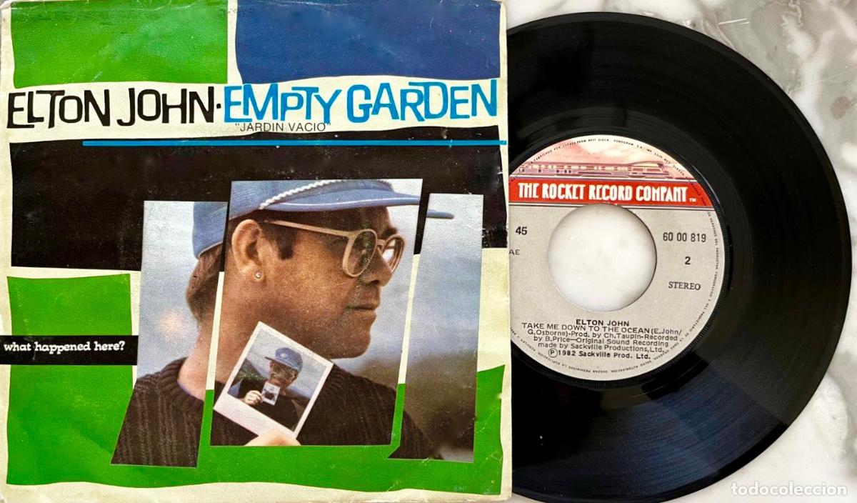 Discos de vinilo: ELTON JOHN. EMPTY GARDEN, JARD&Iacute;N VACIO. SINGLE ORIGINAL ESPA&Ntilde;A - Foto 1