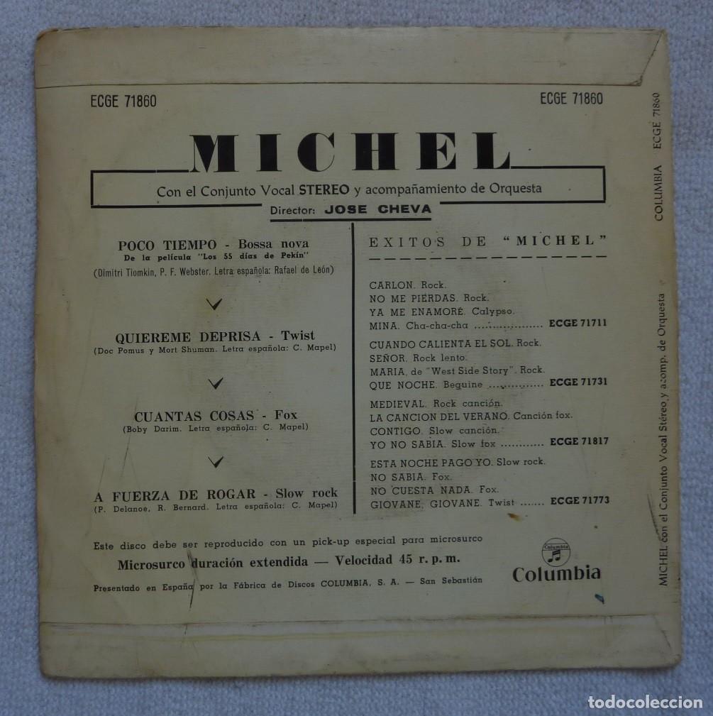 Discos de vinilo: MICHEL // POCO TIEMPO+3 // 1963 // EP - Foto 2
