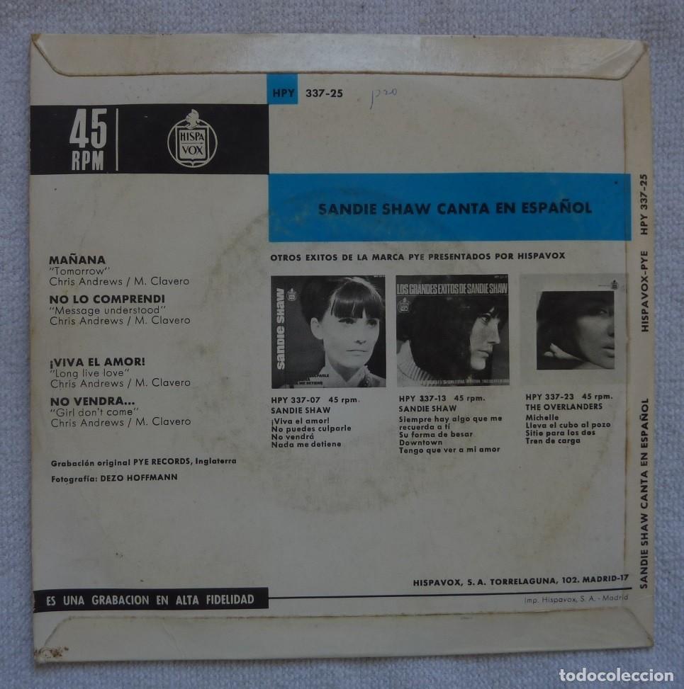 Discos de vinilo: SANDIE SHAW // MA&Ntilde;ANA+3 // 1966 // EP - Foto 2