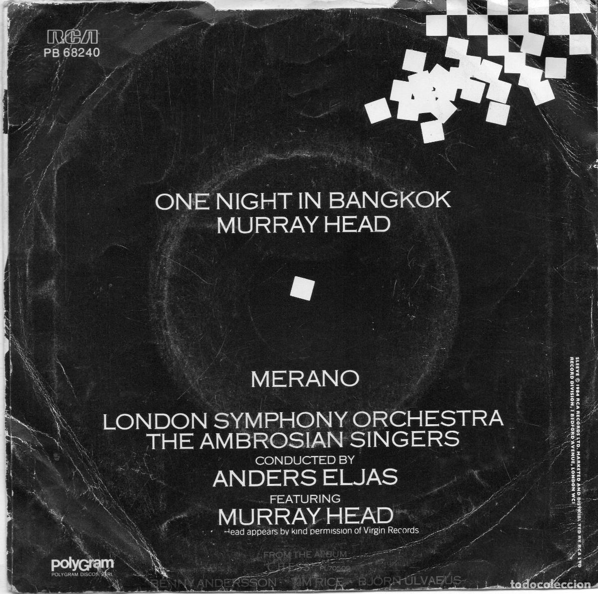Discos de vinilo: MURRAY HEAD - ONE NIGHT IN BANGKOK - SINGLE - Foto 2