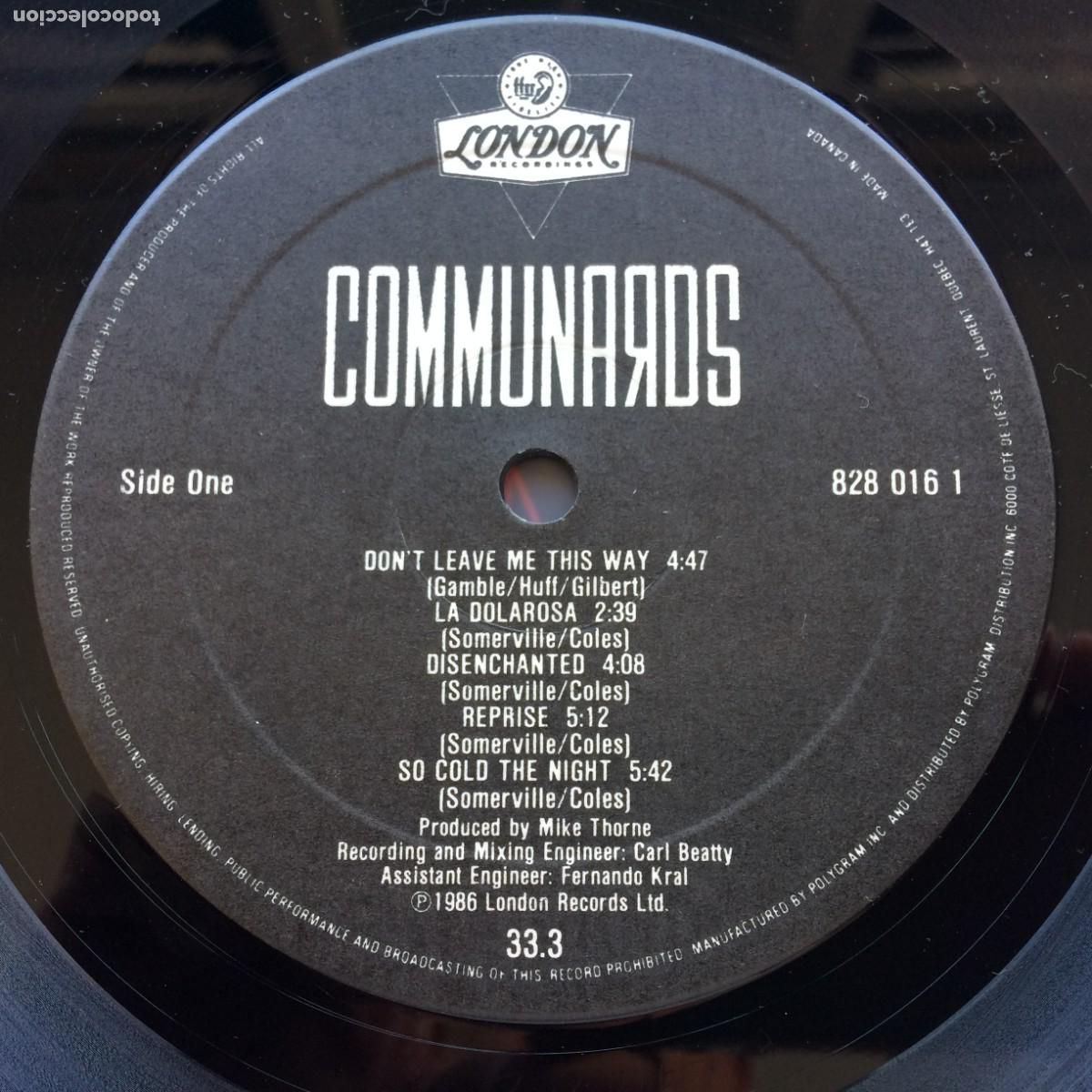 Discos de vinilo: Communards &lrm;&ndash; Communards Canada 1986 London Records - Foto 3