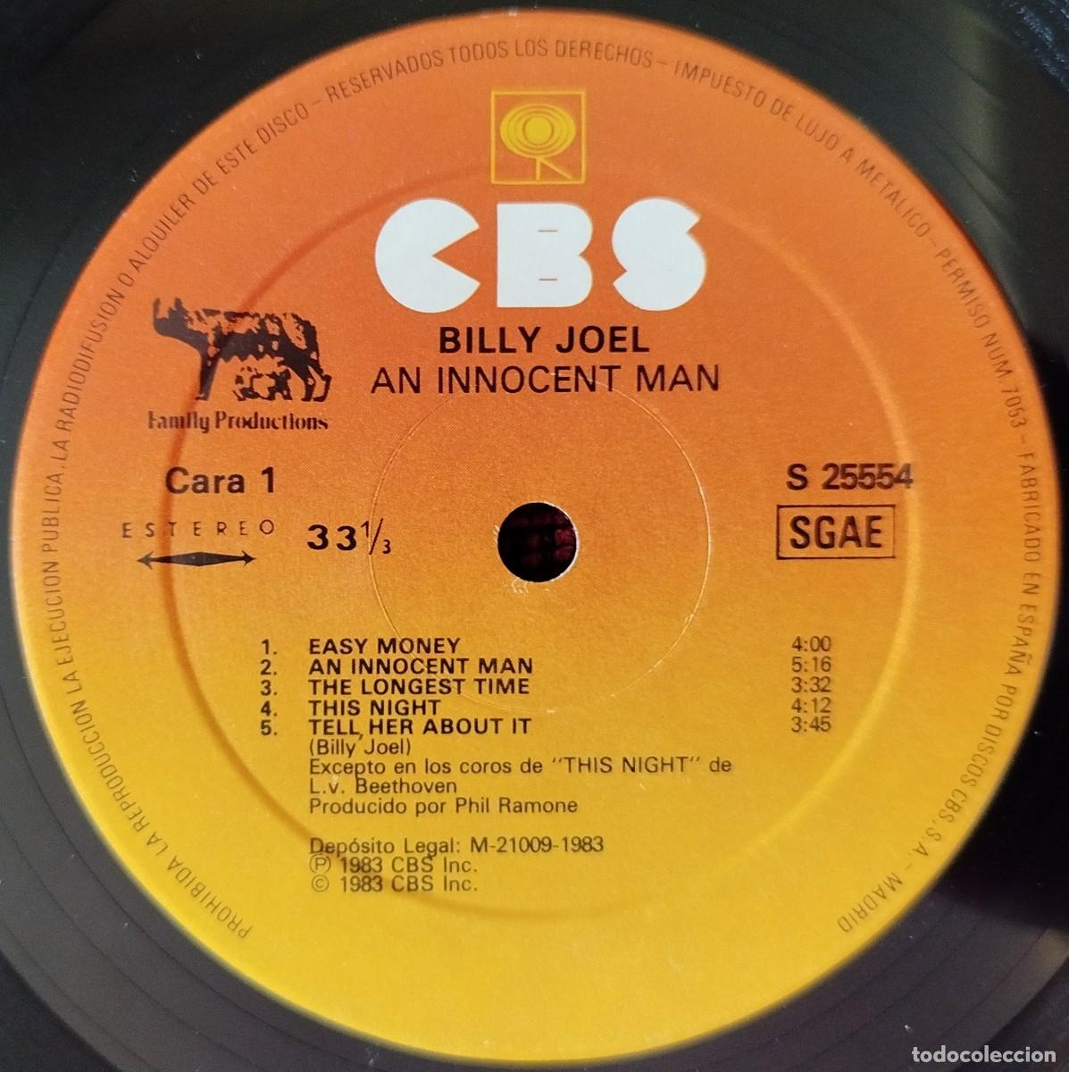 Discos de vinilo: BILLY JOEL ** An Innocent Man ** VINILO LP 1983 - Foto 4