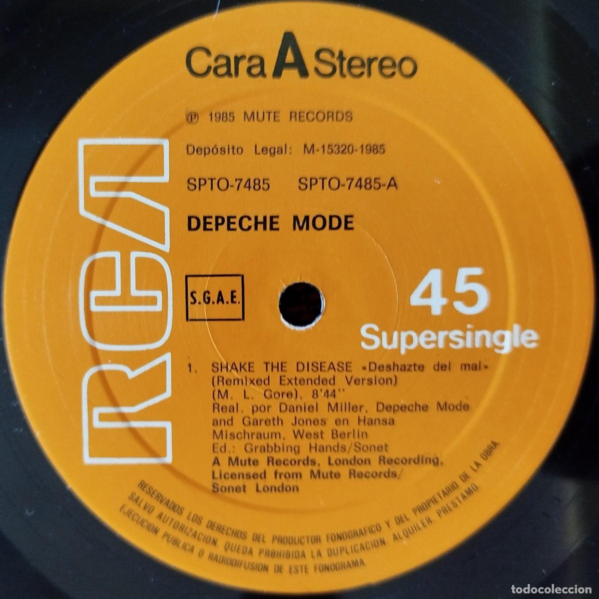 Discos de vinilo: DEPECHE MODE *Shake The Disease (Remixed Extended Version) MAXI SINGLE VINILO 1985 - Foto 3
