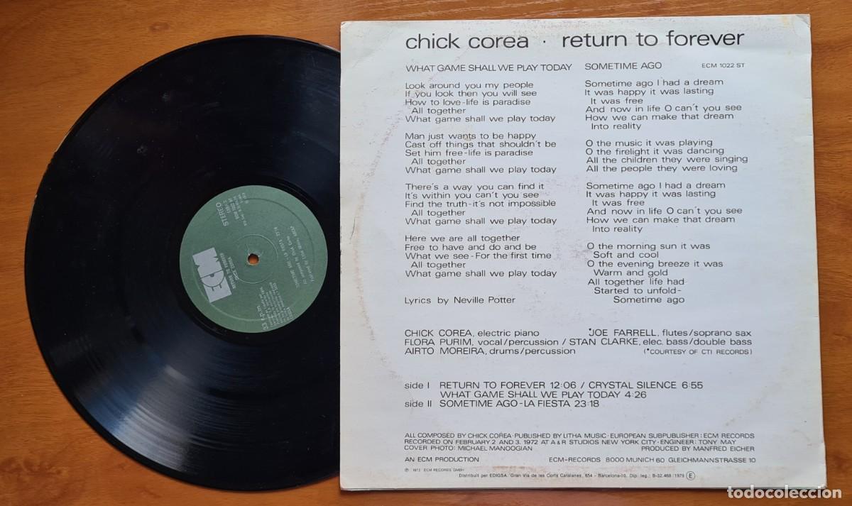 Discos de vinilo: LP lote Chick Corea: Return to Forever (1979) y Extasis (1980) - Foto 2