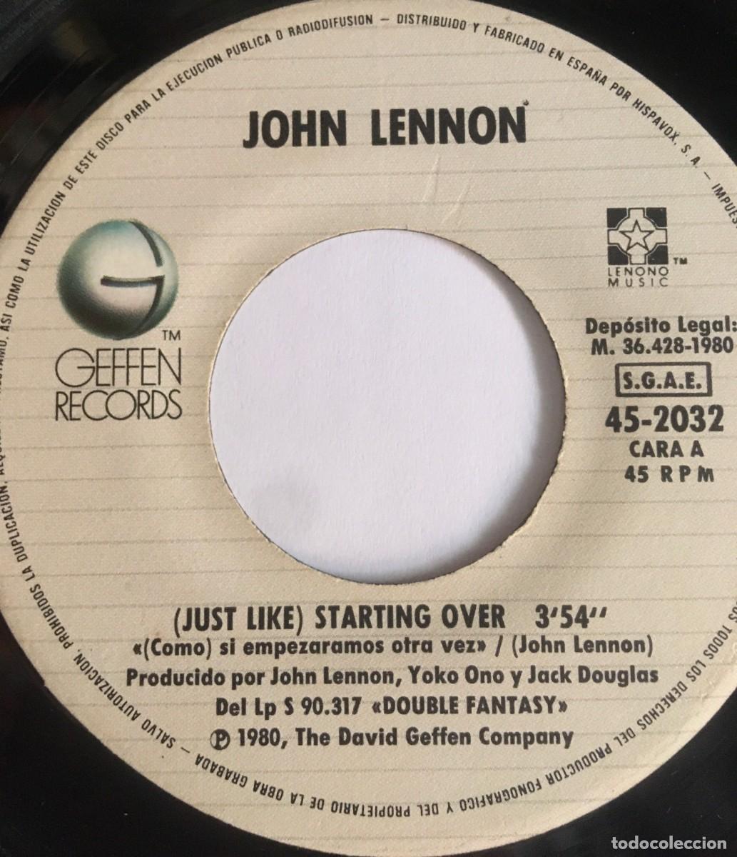Discos de vinilo: JOHN LENNON - STARTING OVER, single vinilo 1980 - Foto 2