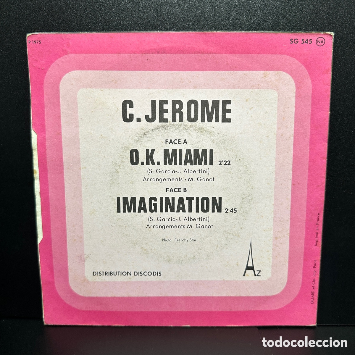 Discos de vinilo: C. J&eacute;r&ocirc;me - O.K. Miami (7&rdquo;, Single) - Foto 2