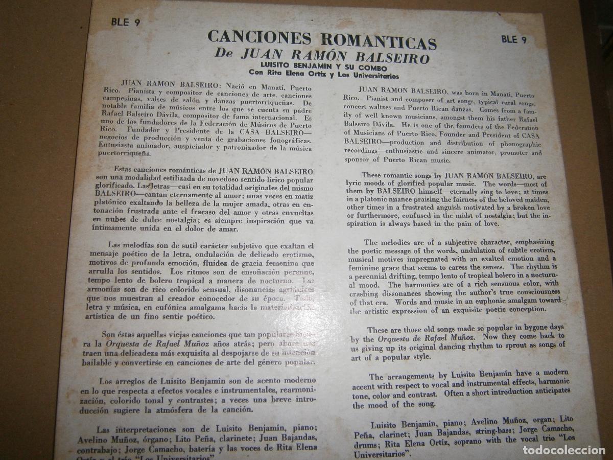 Discos de vinilo: ANTIGUO LP VINILO - JUAN RAMON BALSEIRO - Foto 2
