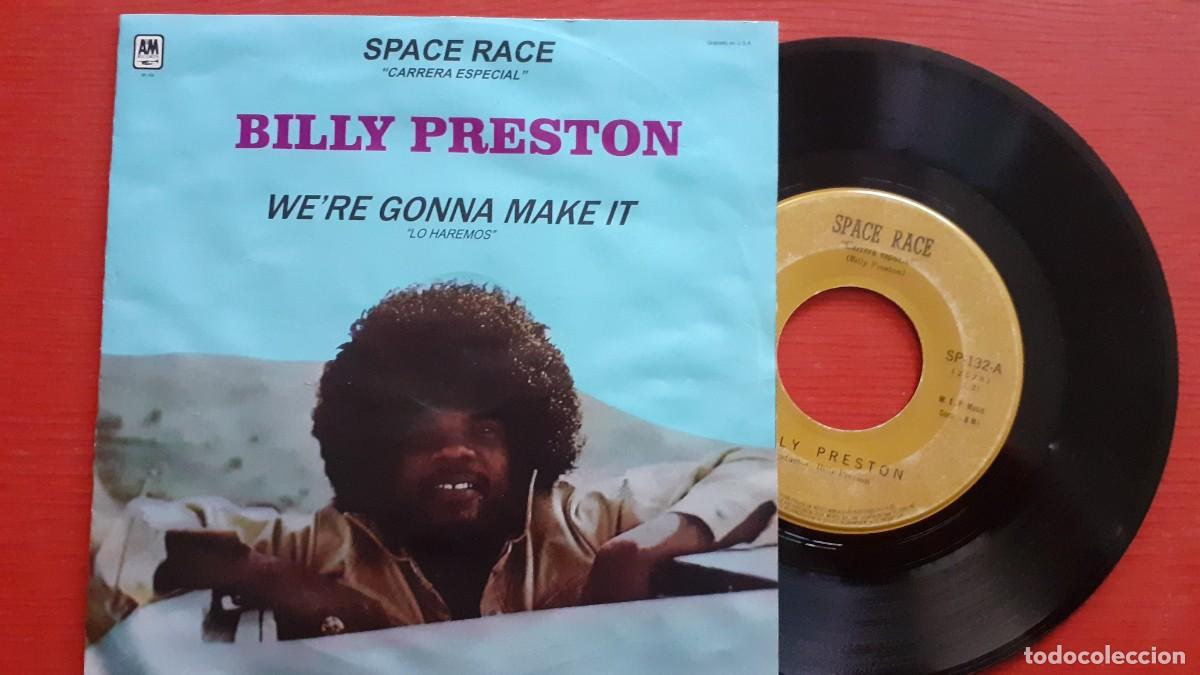 Discos de vinilo: Billy Preston-Space Race-7&rdquo; Mexico Single-A&M-1973 - Foto 1