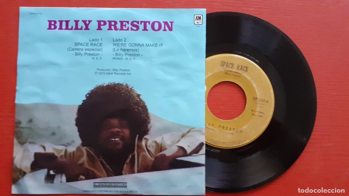 Discos de vinilo: Billy Preston-Space Race-7&rdquo; Mexico Single-A&M-1973 - Foto 3