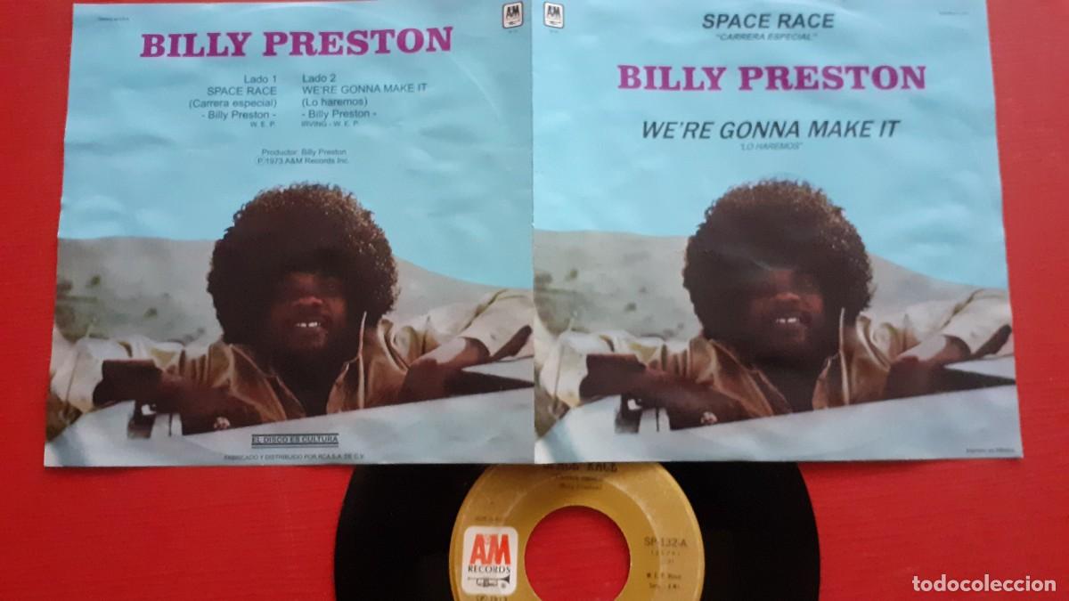 Discos de vinilo: Billy Preston-Space Race-7&rdquo; Mexico Single-A&M-1973 - Foto 4