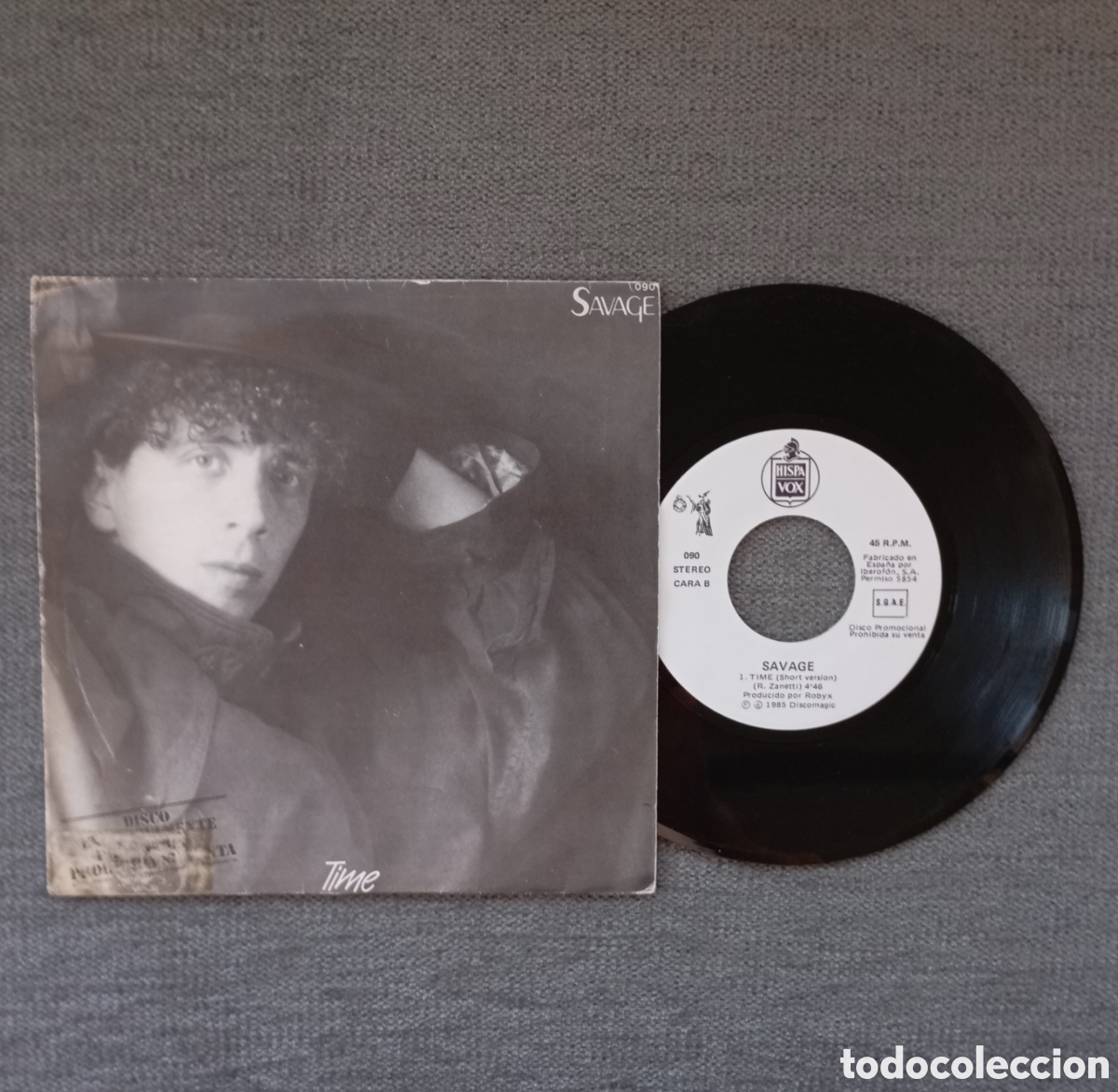 Discos de vinilo: Savage. Time/ Time. Single 7&rdquo;PROMO, a&ntilde;o 1985. - Foto 1