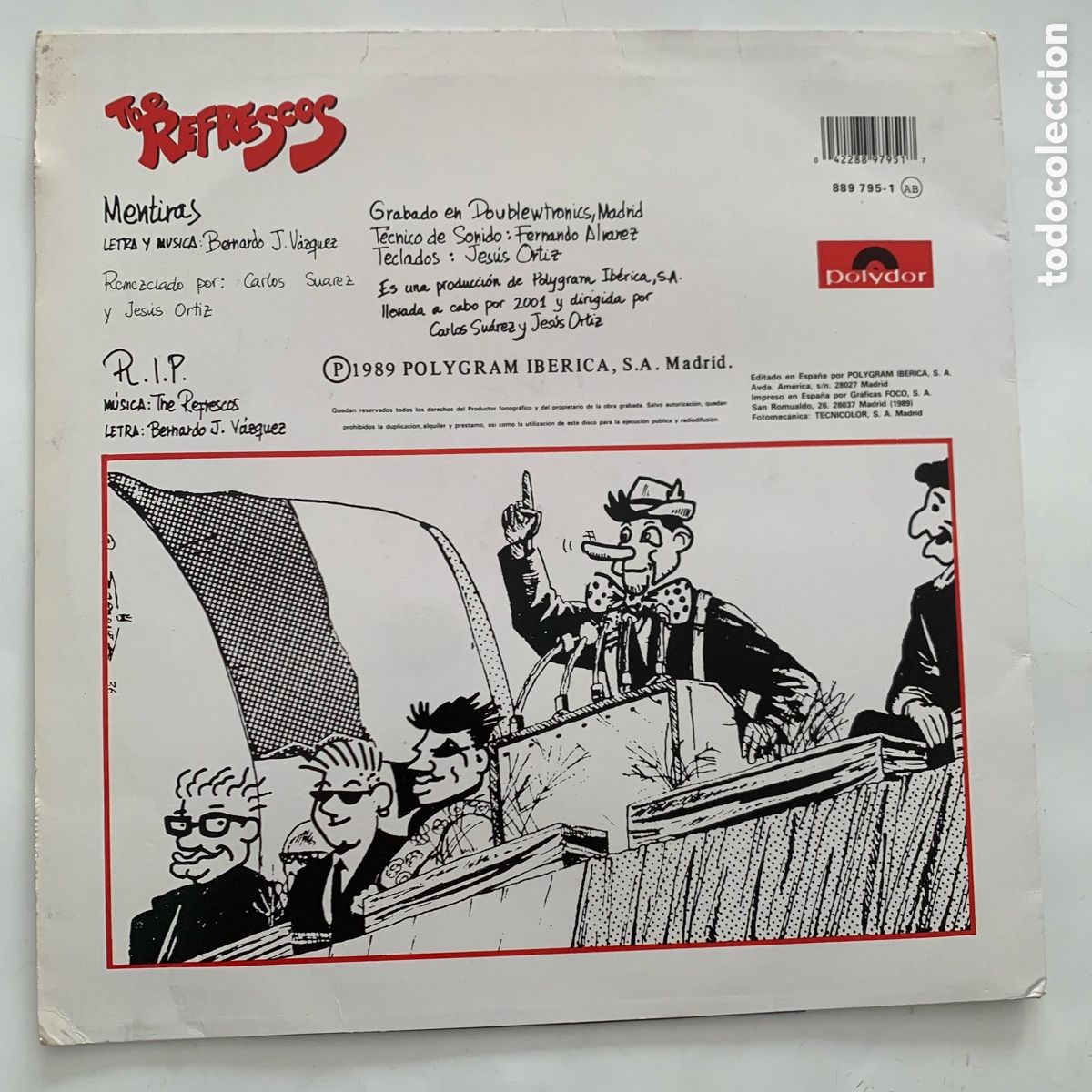 Discos de vinilo: MAXI 12 The Refrescos &lrm;&ndash; Mentiras DE 1989 - Foto 2