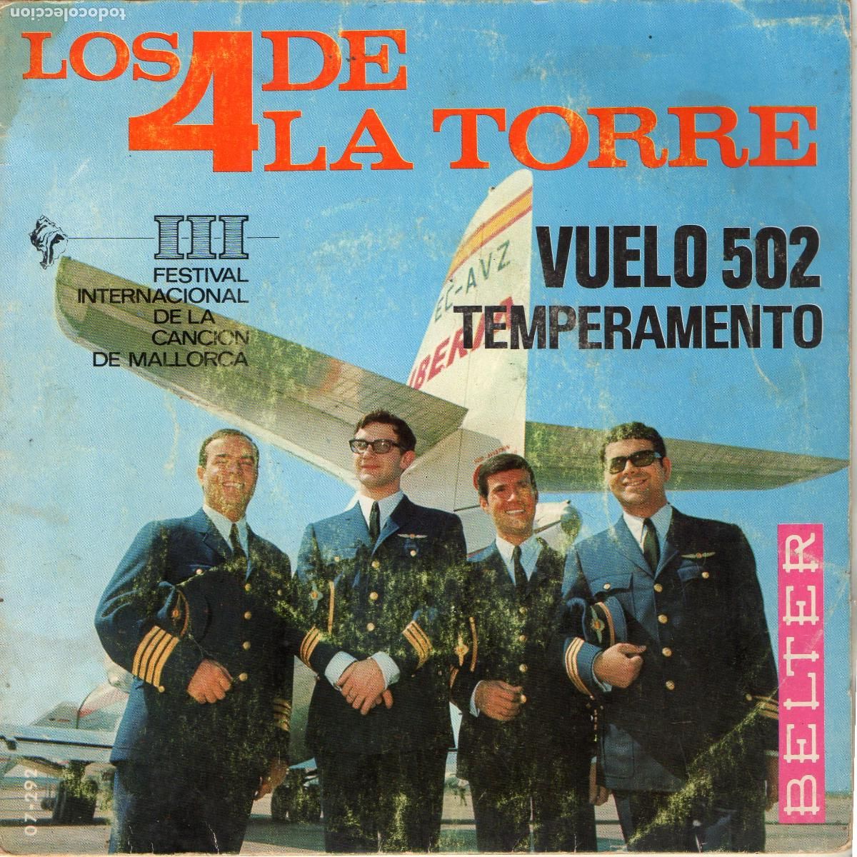 Discos de vinilo: LOS 4 DE LA TORRE - VUELO 502 - SINGLE - Foto 2