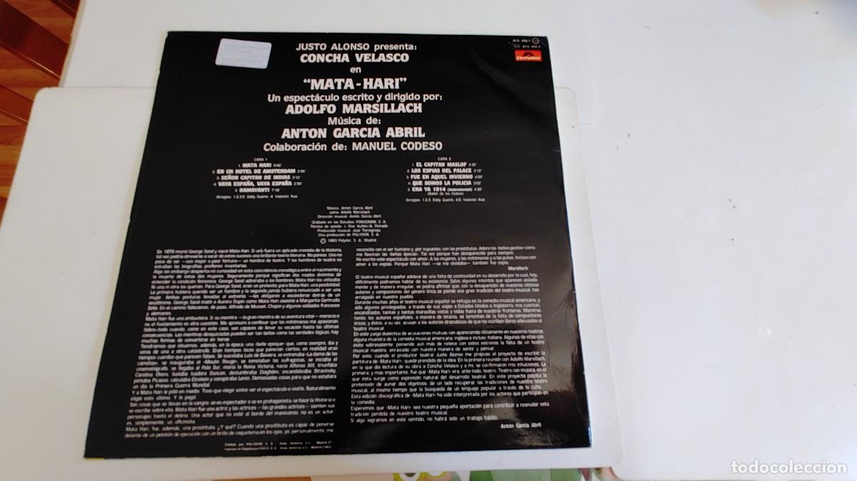 Discos de vinilo: MATA HARI-LP CONCHA VELASCO-LETRAS-NUEVO - Foto 2
