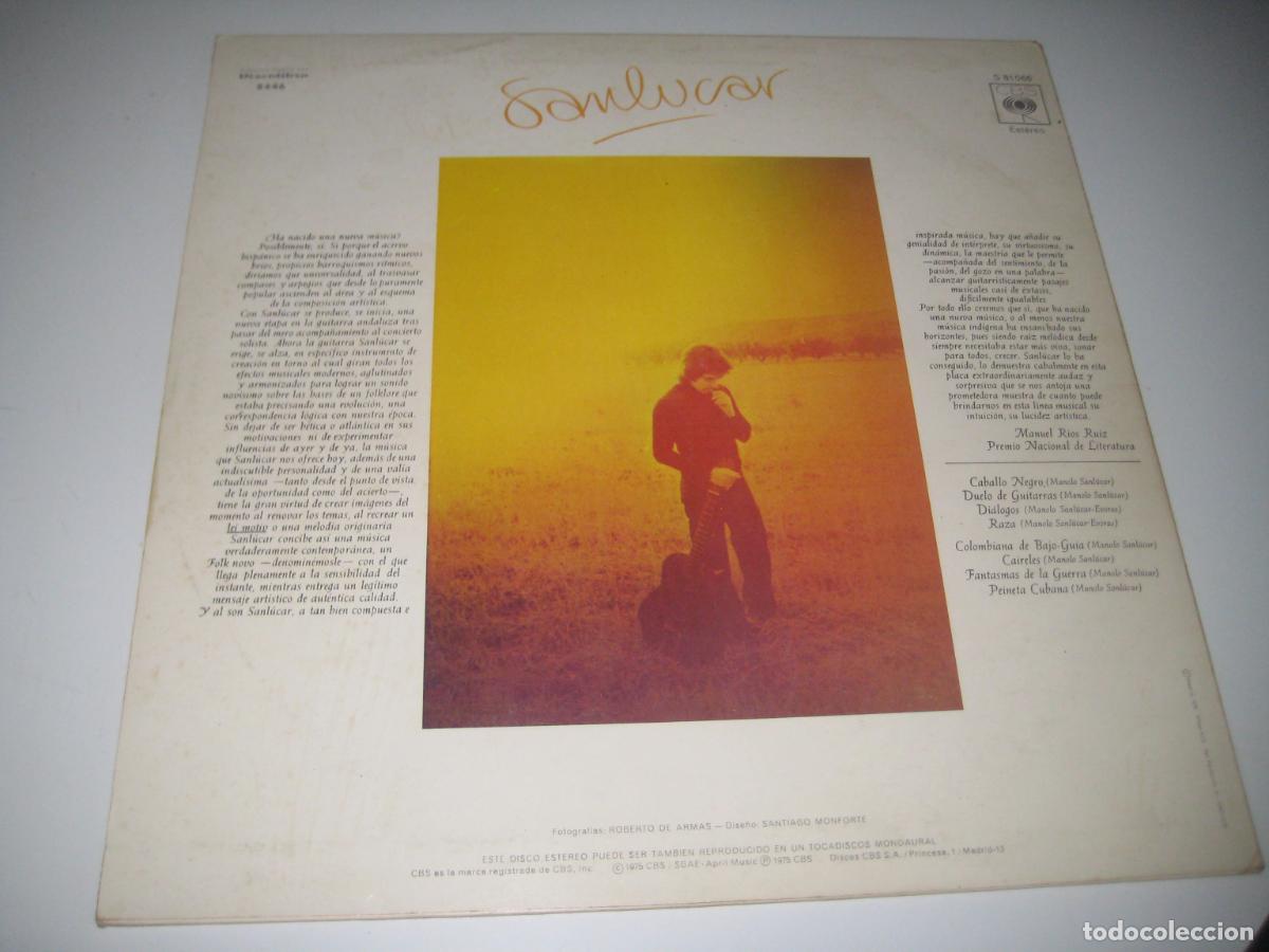 Discos de vinilo: Manolo Sanlucar - Sanlucar LP - Foto 2