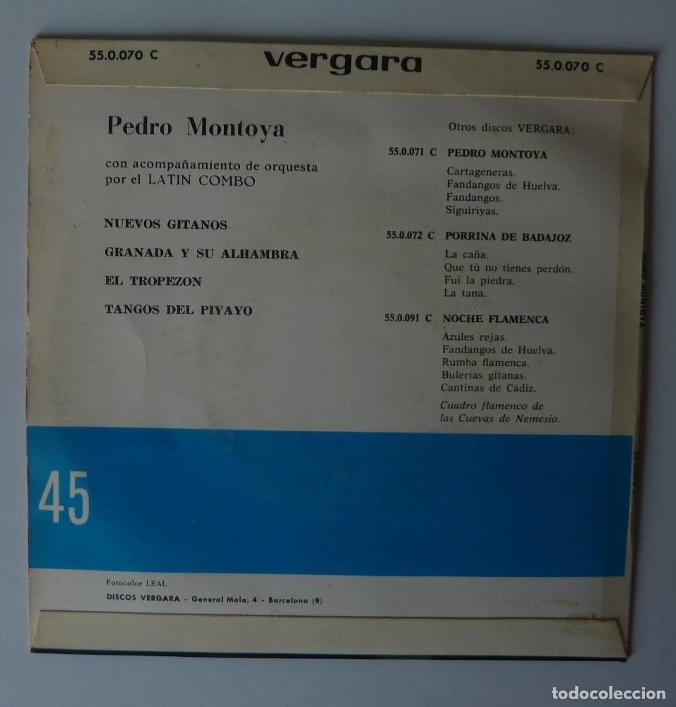 Discos de vinilo: PEDRO MONTOYA //NUEVOS GITANOS+3 // 1963 // EP - Foto 2