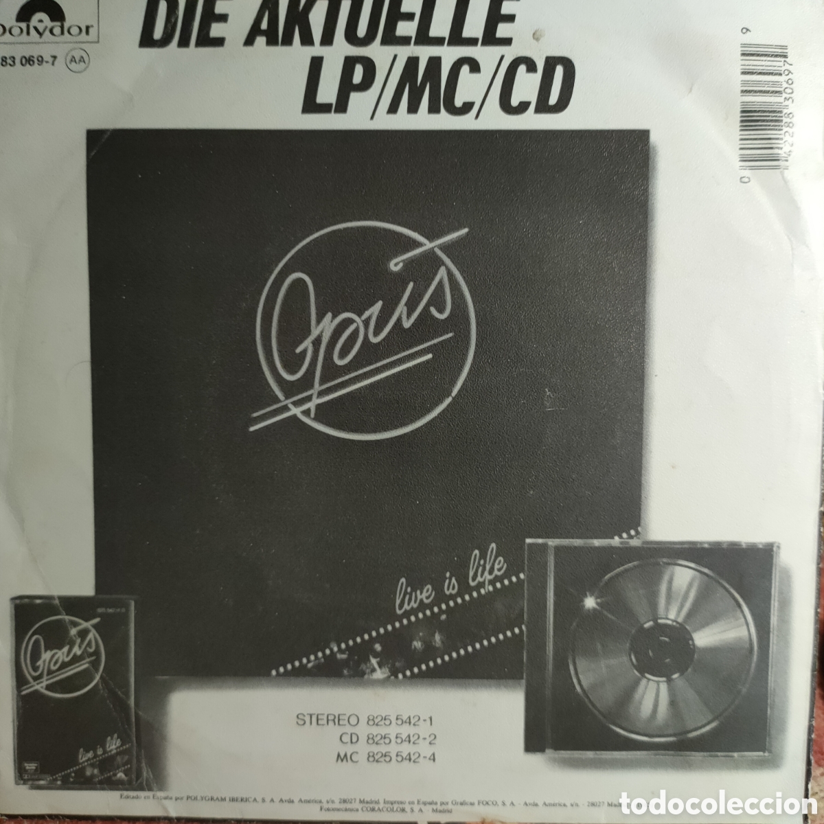 Discos de vinilo: Opus &ndash; Positive . 1984 original Spain disco 7&rdquo; vinilo - Foto 2