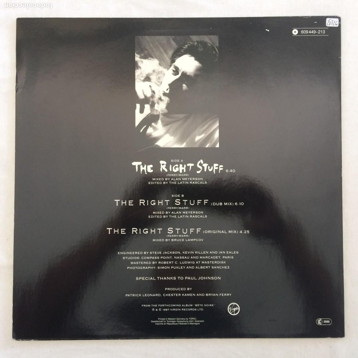 Discos de vinilo: Bryan Ferry &lrm;&ndash; The Right Stuff Germany 1987 Virgin Maxi - Foto 2