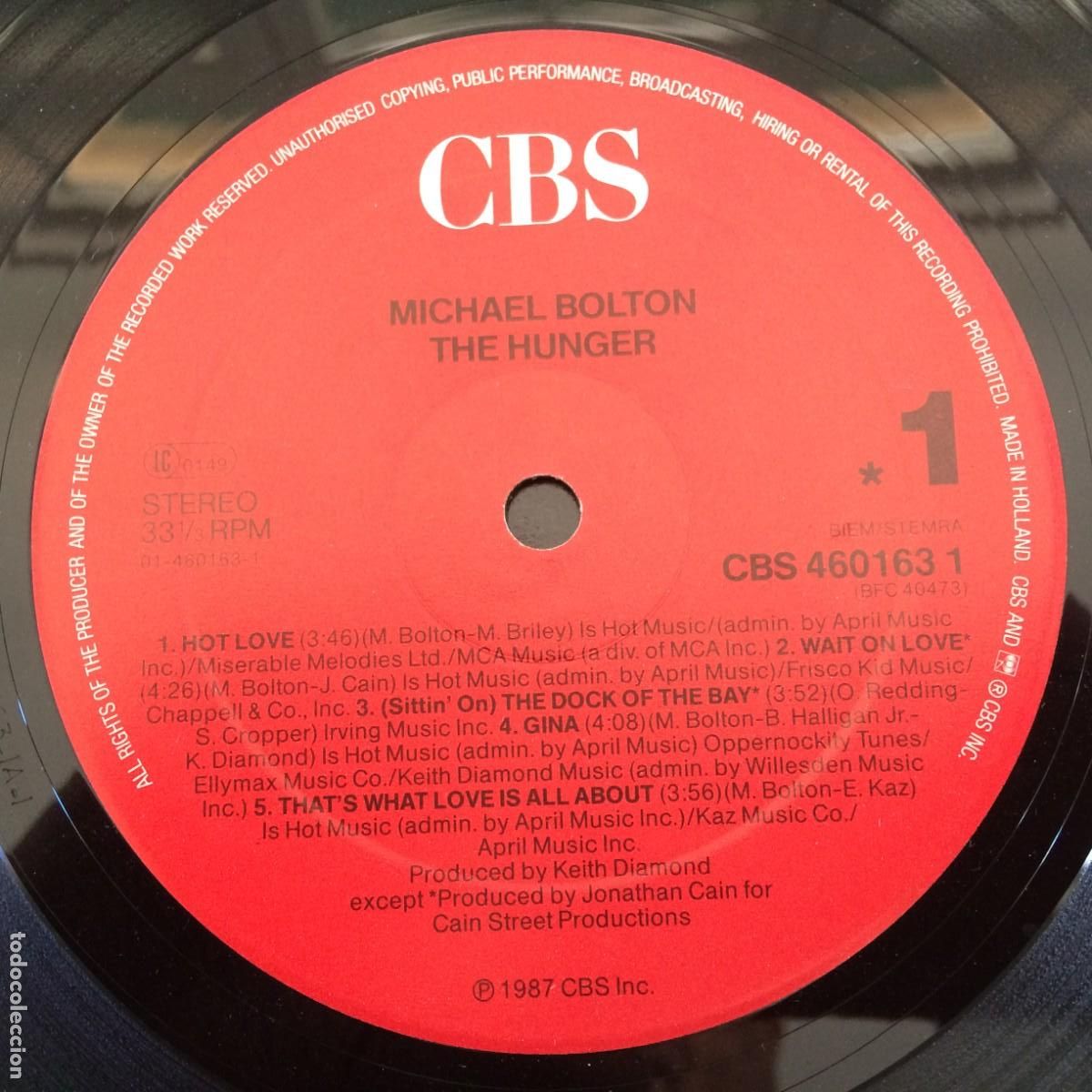 Discos de vinilo: Michael Bolton &lrm;&ndash; The Hunger Holanda 1987 CBS - Foto 3