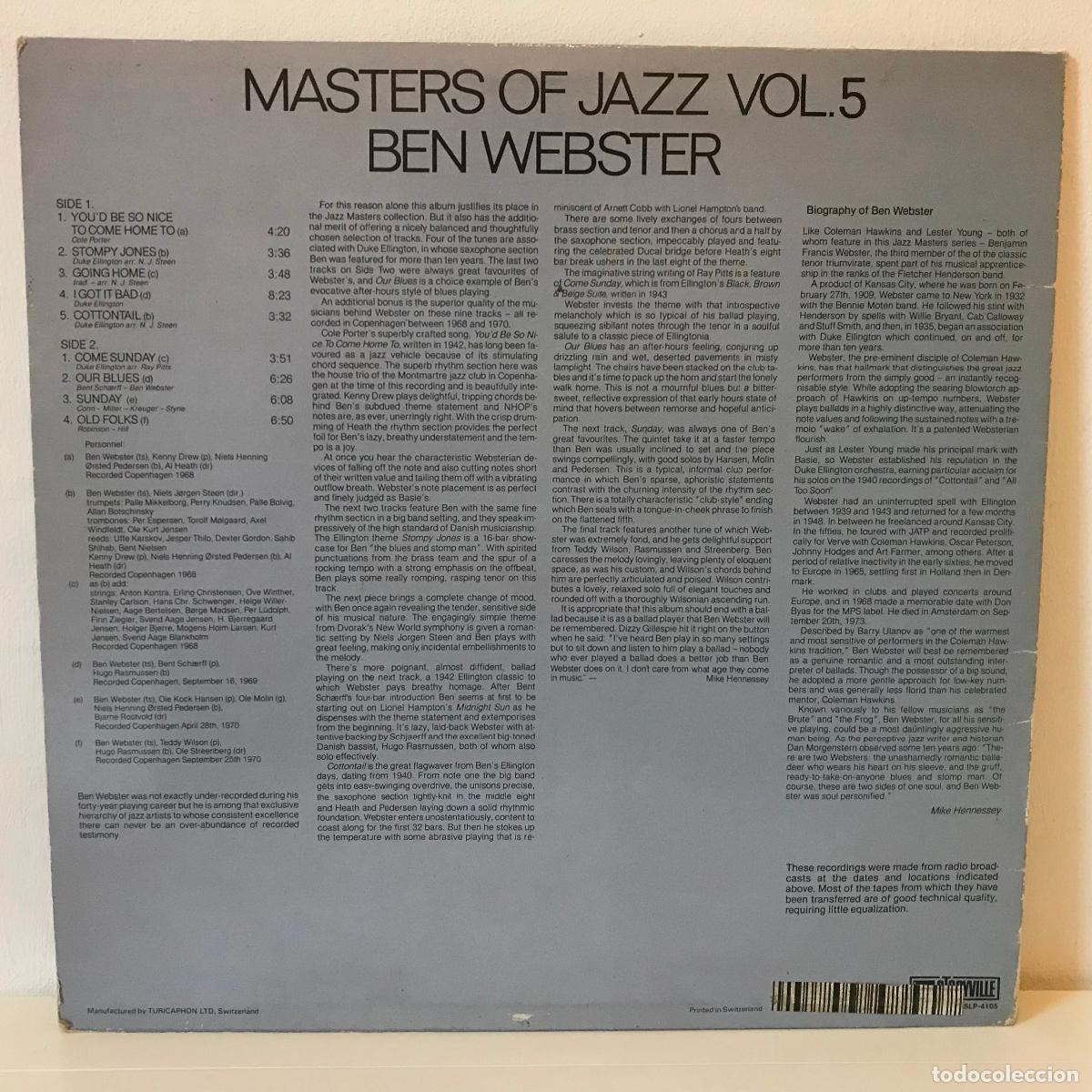 Discos de vinilo: Ben Webster. Master Of Jazz - Foto 2