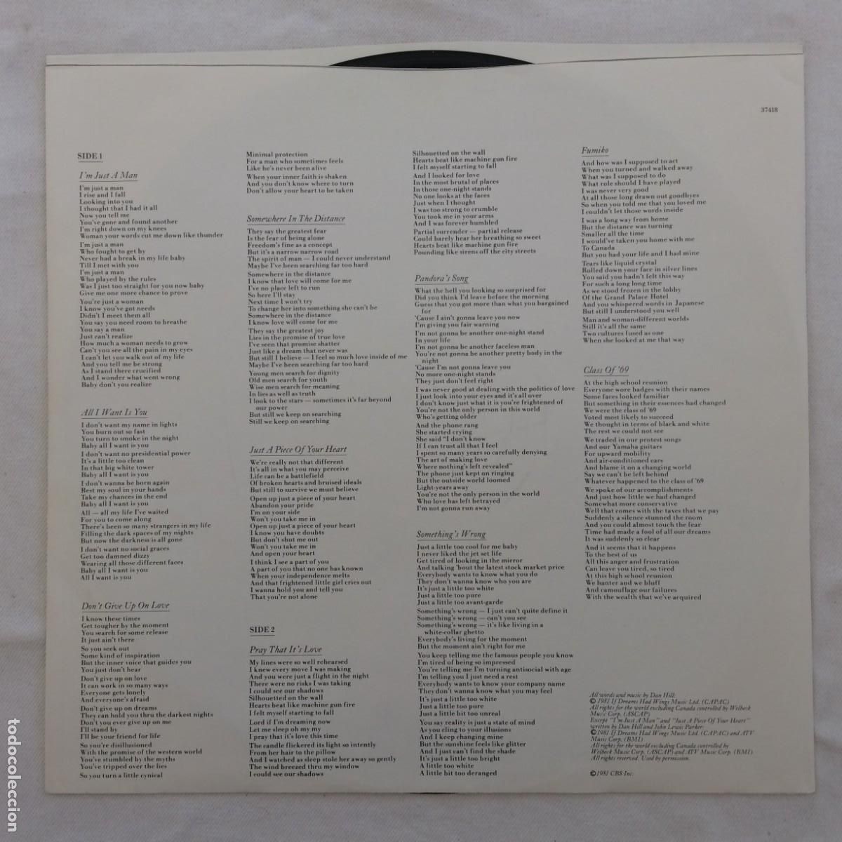 Discos de vinilo: Dan Hill &lrm;&ndash; Partial Surrender USA 1981 Epic - Foto 4