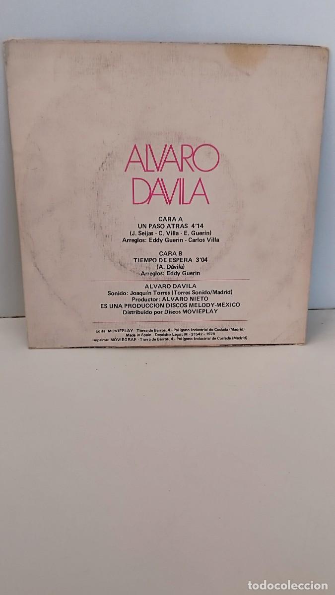 Discos de vinilo: &Aacute;lvaro D&aacute;vila - un paso atr&aacute;s .Single - Foto 3