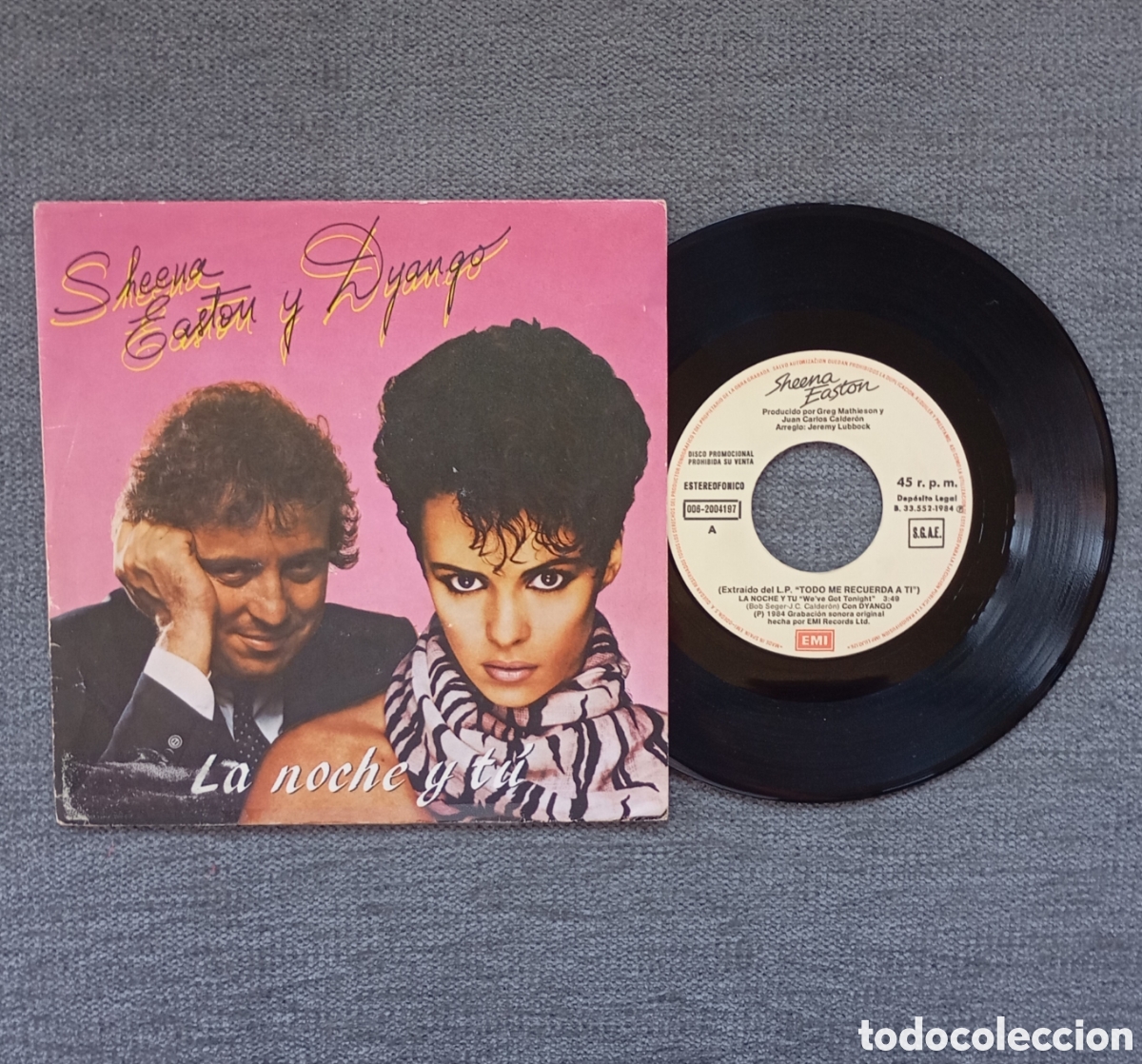 Dischi in vinile: Sheena Easton Y Diango. La Noche Y Tu/ Una Vez En La Vida. Single 7&rdquo;, a&ntilde;o 1984.