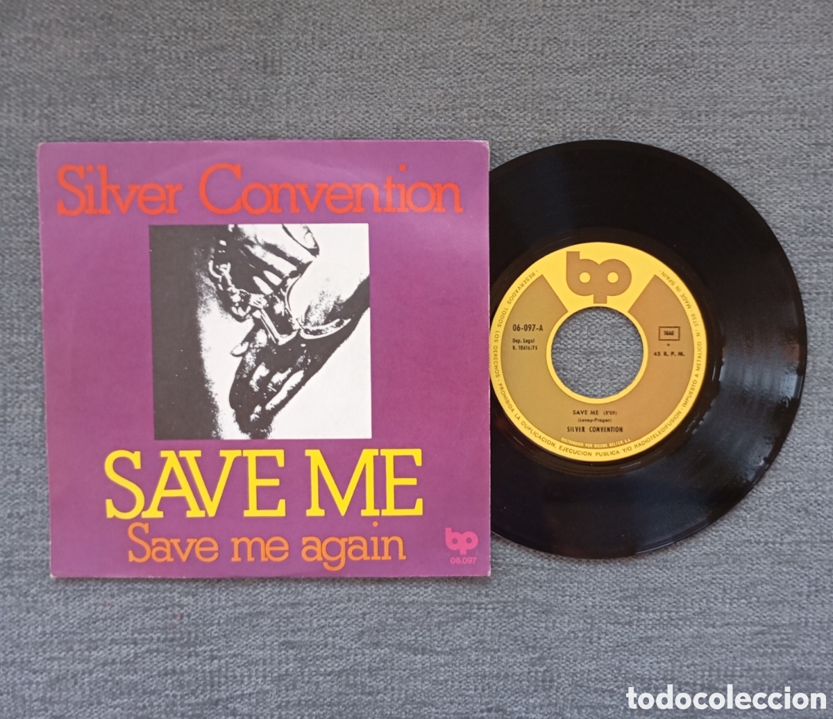 Discos de vinilo: Silver Convention. Save Me/ Save Me Again. Single 7&rdquo;, a&ntilde;o 1975. - Foto 1