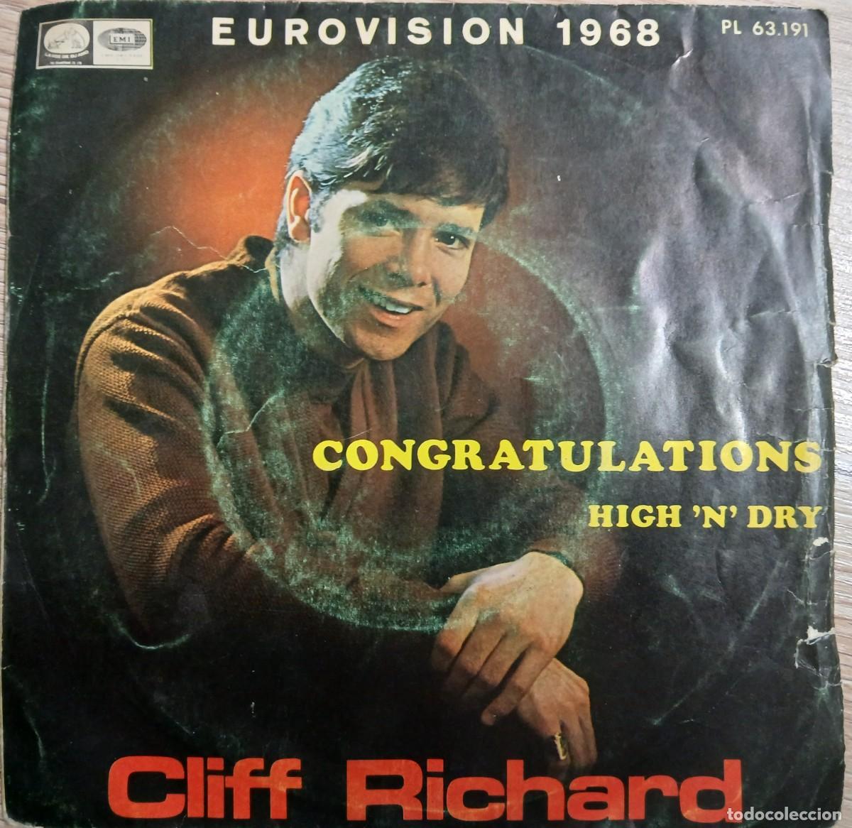 Discos de vinilo: Disco vinilo single Cliff Richard (Congratulations) - Foto 1