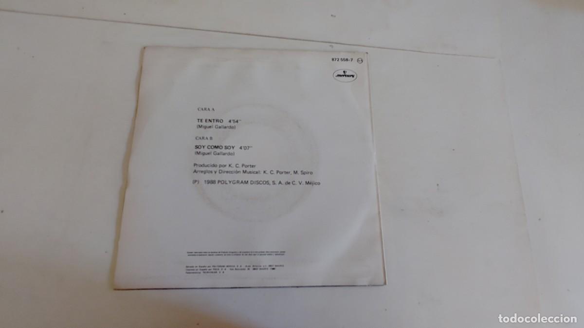 Discos de vinilo: MIGUEL GALLARDO-SINGLE TE ENTRO - Foto 2