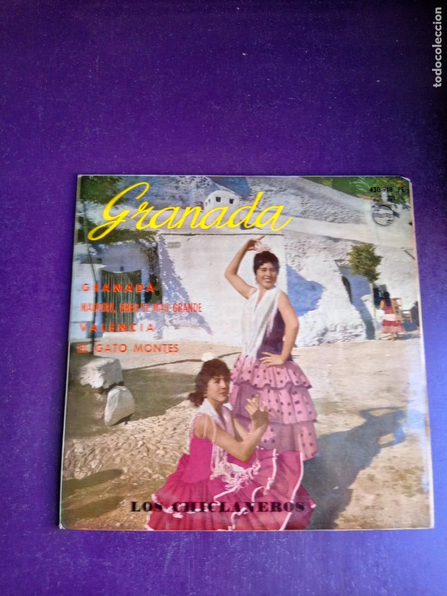 Discos de vinilo: Los Chiclaneros &ndash; GRANADA / GATO MONTES +2 - EP PHILIPS 195? - FLAMENCO, FOLK , PASODOBLES POCO USO