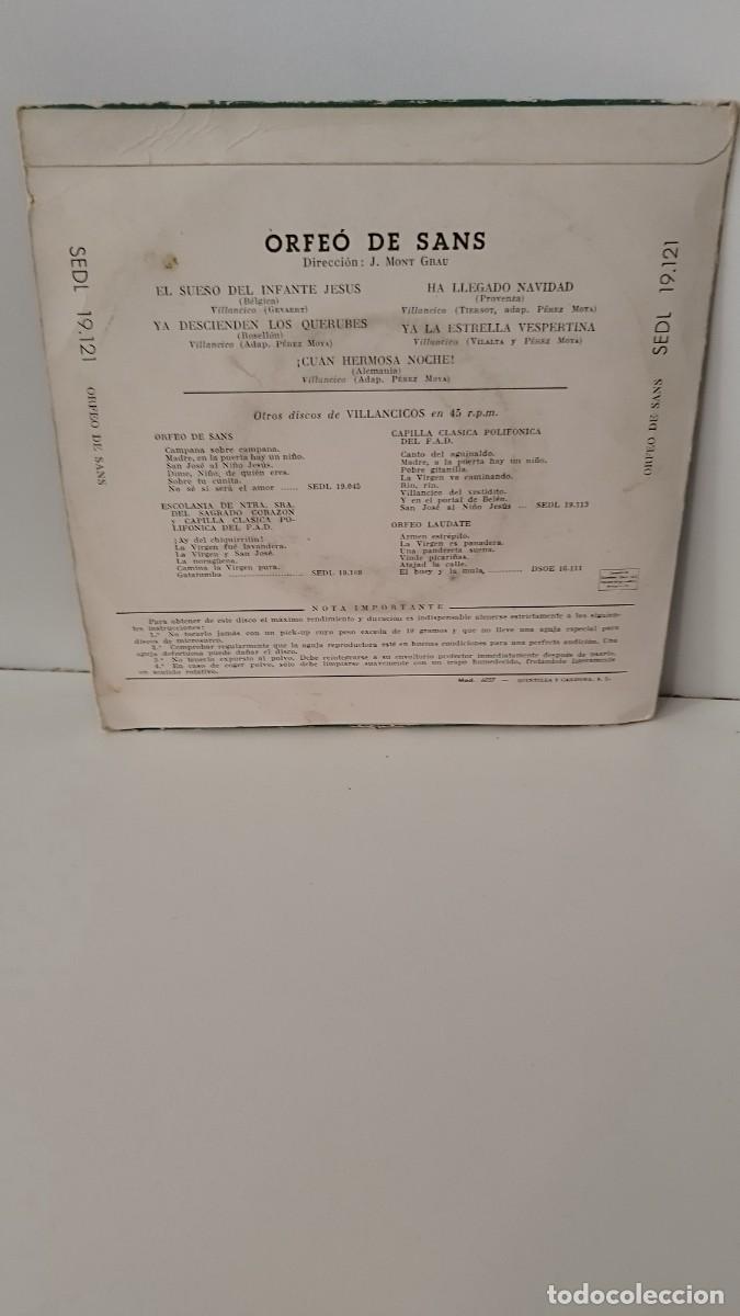 Discos de vinilo: Villancicos ORFE&Oacute; DE SANS. Ep - Foto 3
