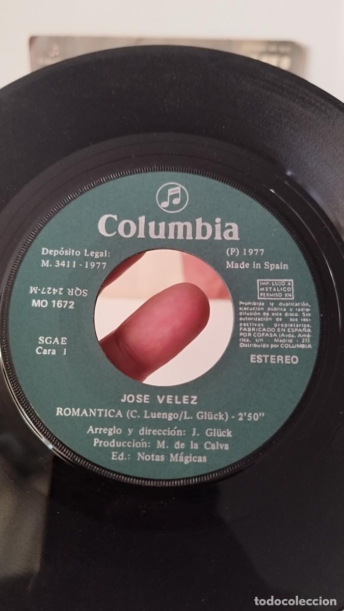 Discos de vinilo: JOSE VELEZ - Rom&aacute;ntica. SINGLE - Foto 2