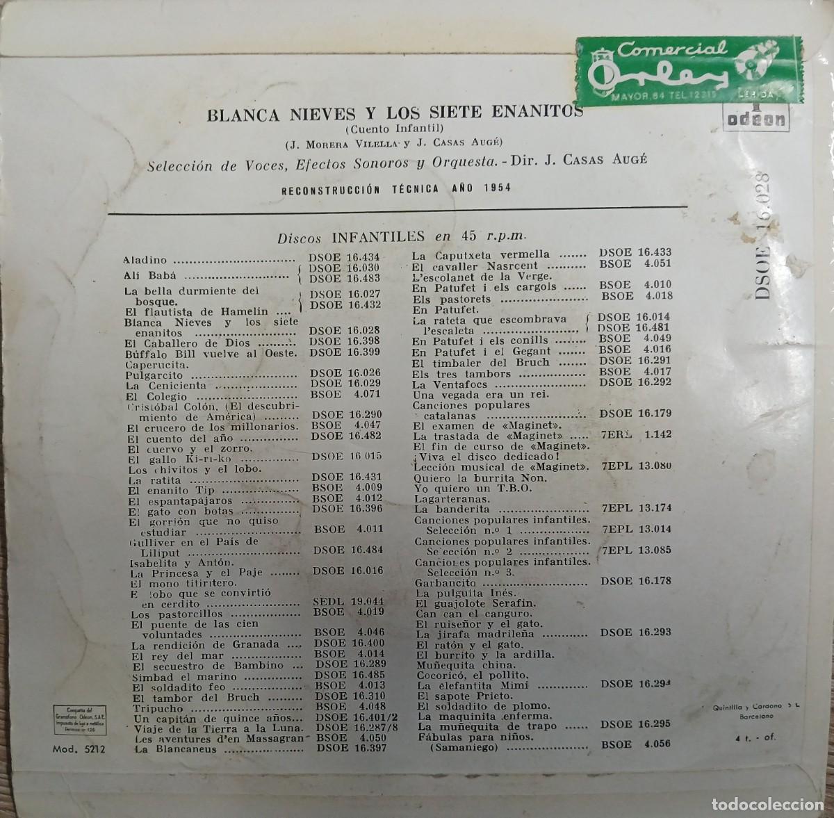Discos de vinilo: Disco vinilo single Blancanieves y los siete enanitos - Foto 2