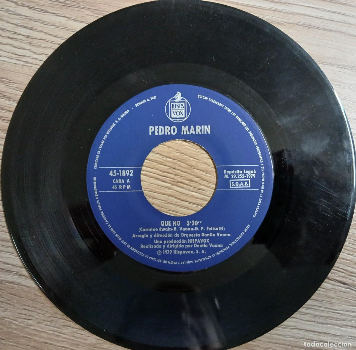 Discos de vinilo: Disco vinilo single Pedro Marin (Sin funda) - Foto 2